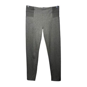 Mud Pie Womens Charcoal Gray High Waisted Ponte Leggings Stretch Pants Size M